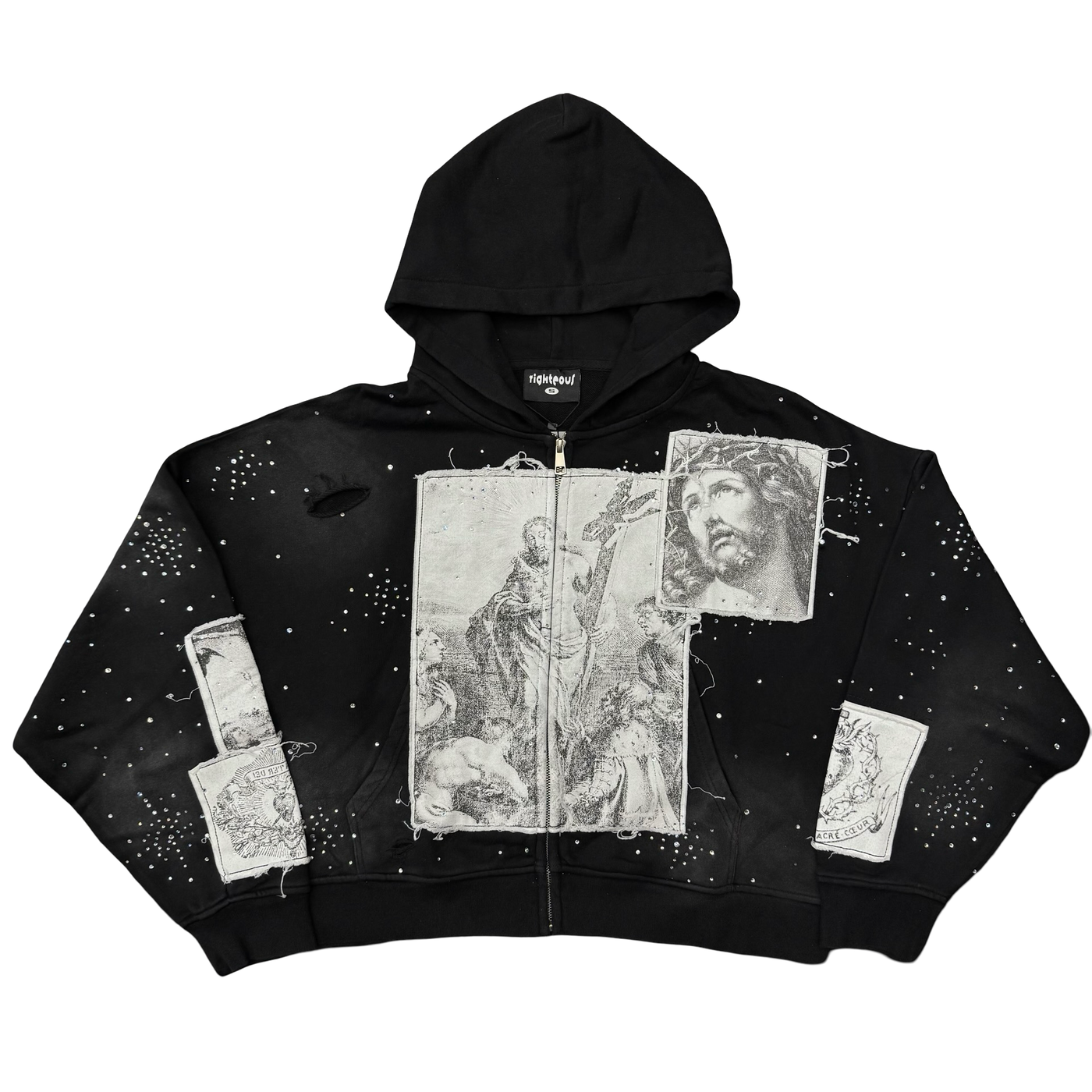 We Are Righteous Divine Canvas Hoodie Black