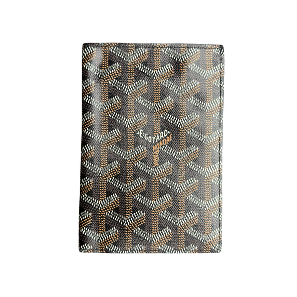 Goyard Canvas Grenelle Passport Cover Black