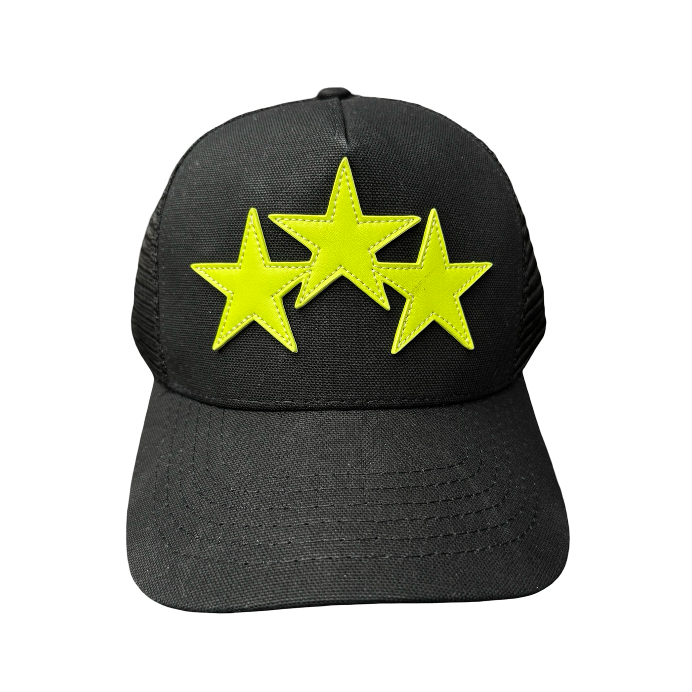 Amiri Three Star Trucker Hat Black Lime
