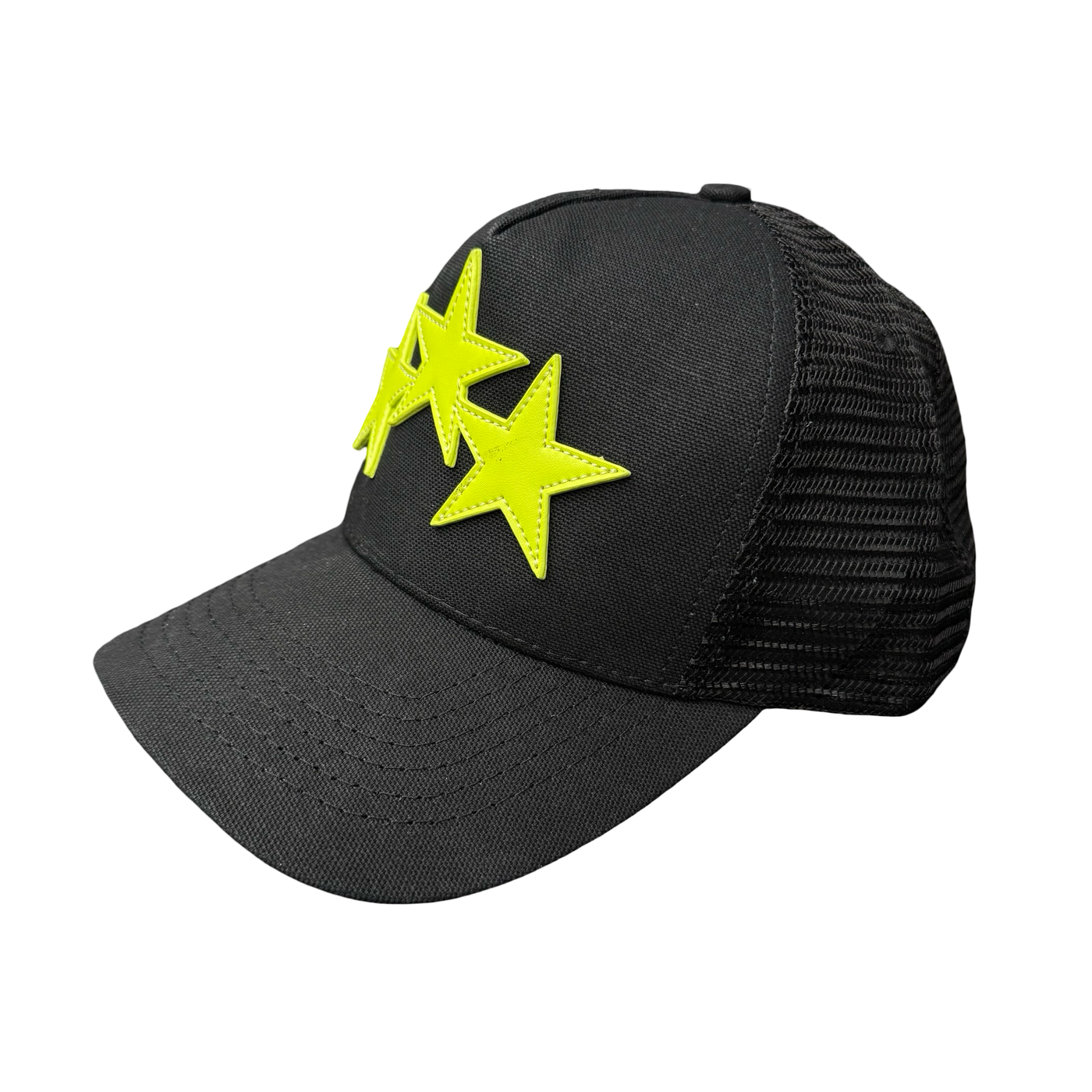 Amiri Three Star Trucker Hat Black Lime