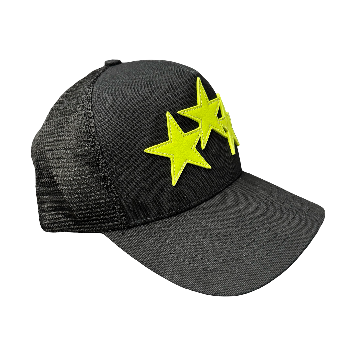 Amiri Three Star Trucker Hat Black Lime