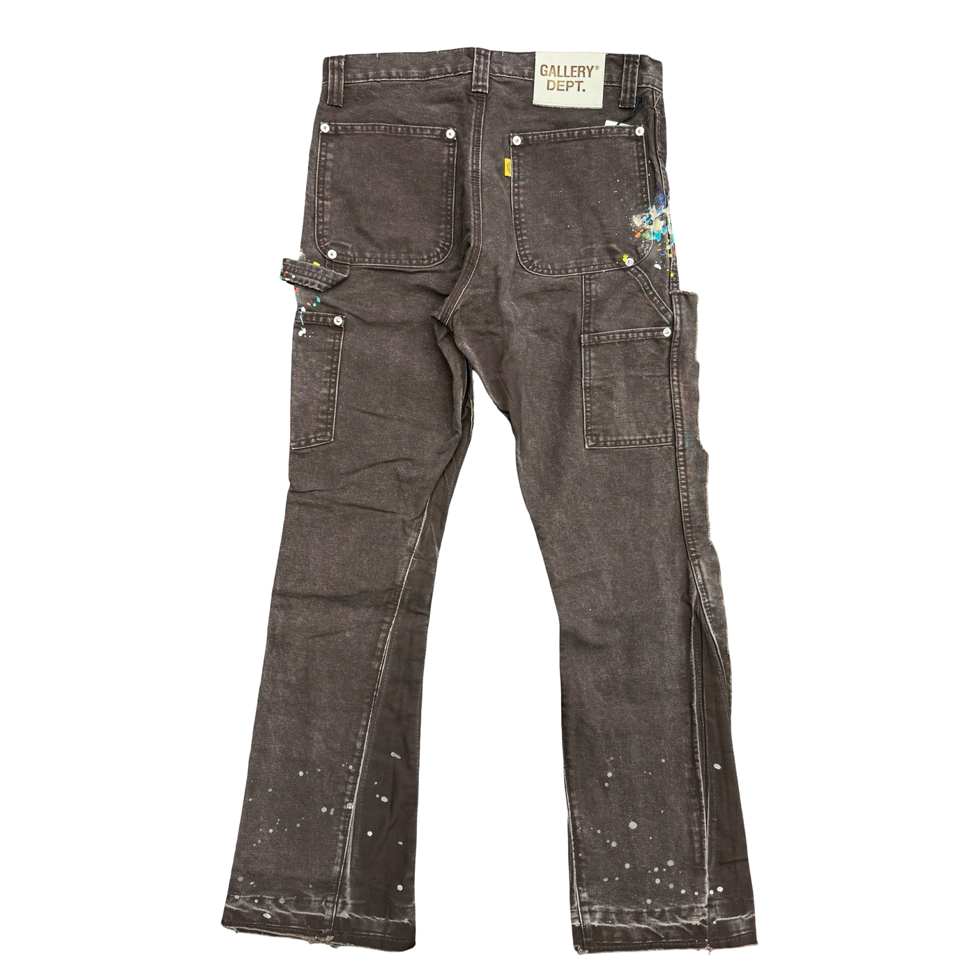 Gallery Dept. Carpenter Paint Splatter Jeans Brown