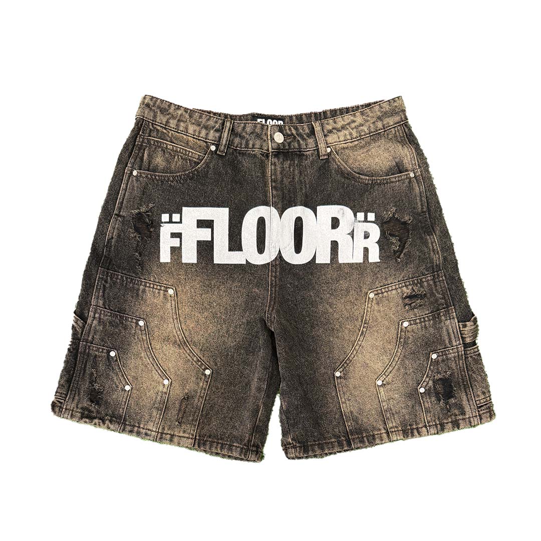 Floor 914 Uniform Jean Shorts Brown Wash