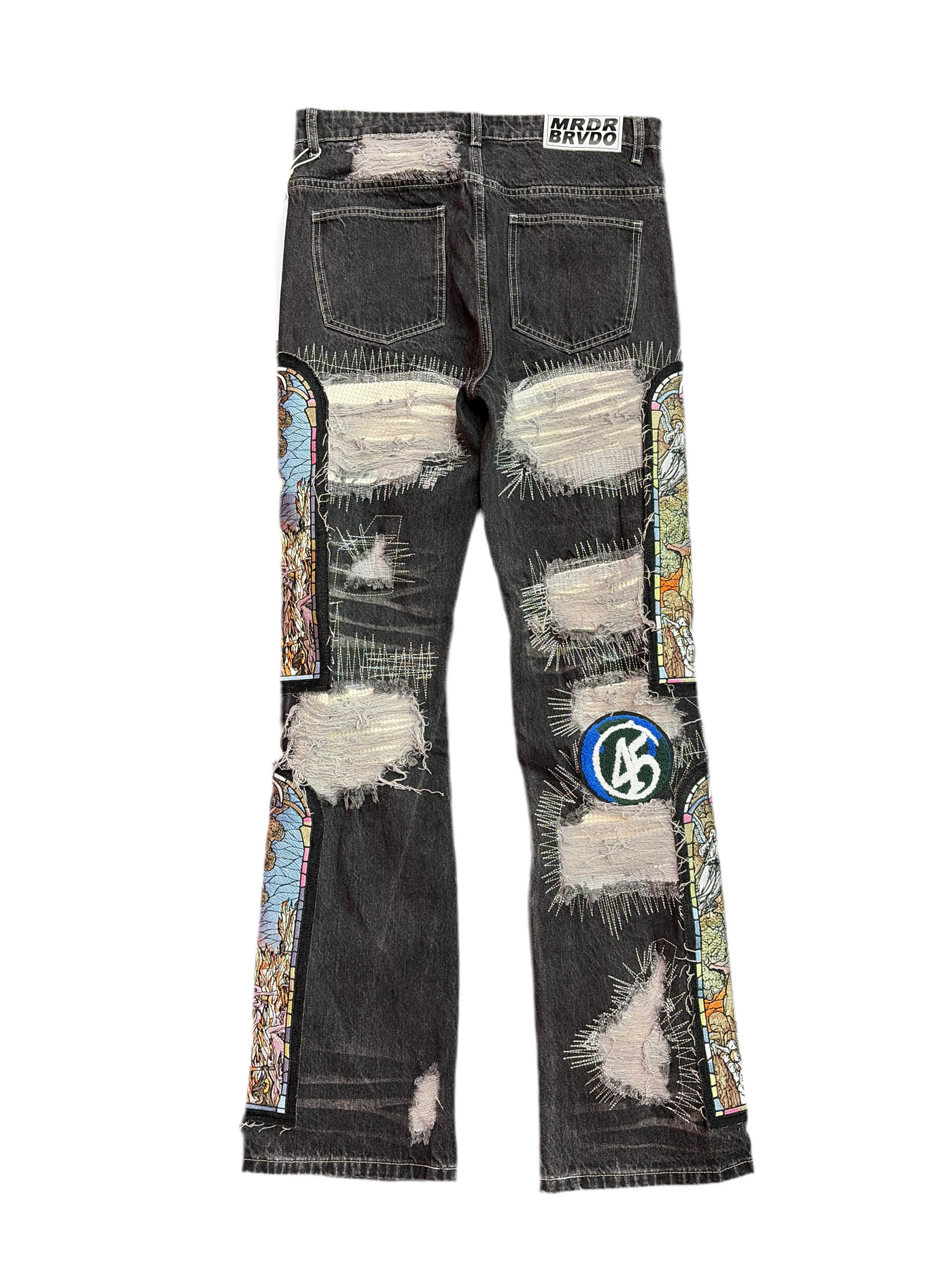 WDW Stained Glass Denim w/ 45 Patch Jeans Black