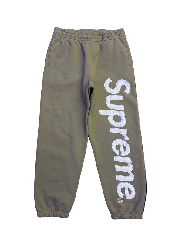 FW23 Supreme Satin Appliqué Sweatpants Light Olive