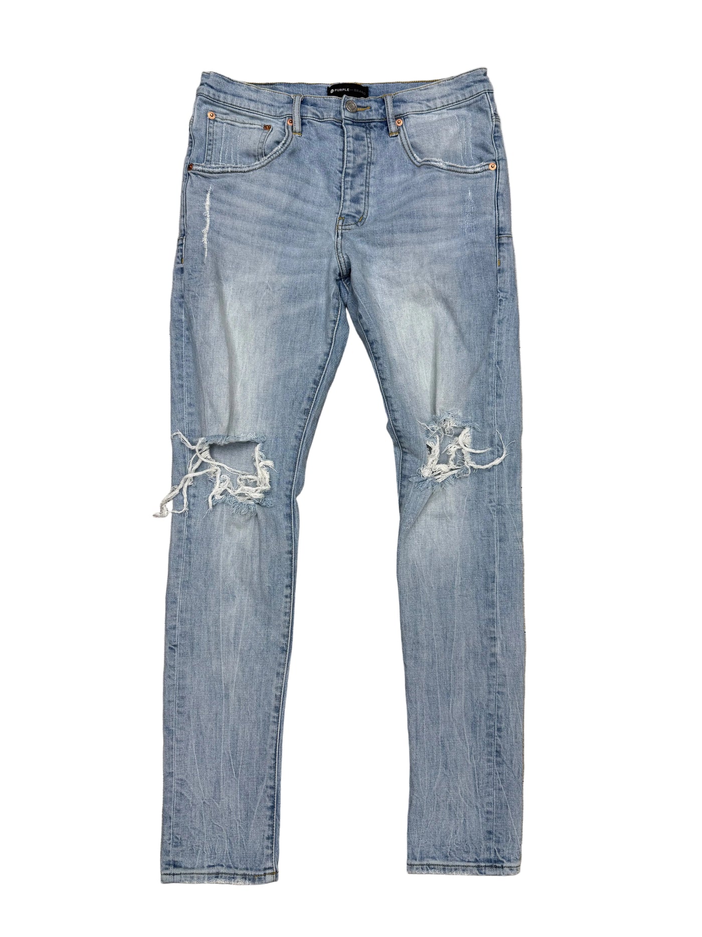Purple Brand P002 Light Indigo Blowout Slim Fit Jeans