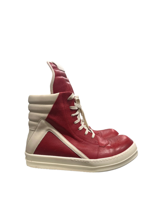 Rick Owens Geobasket High Red White