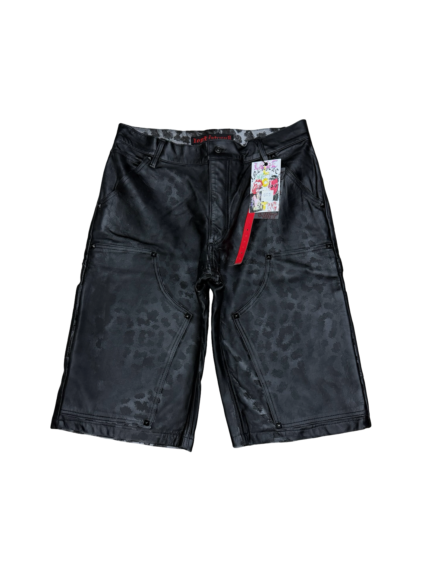 Lost Intricacy Black Panther Leather Shorts Black