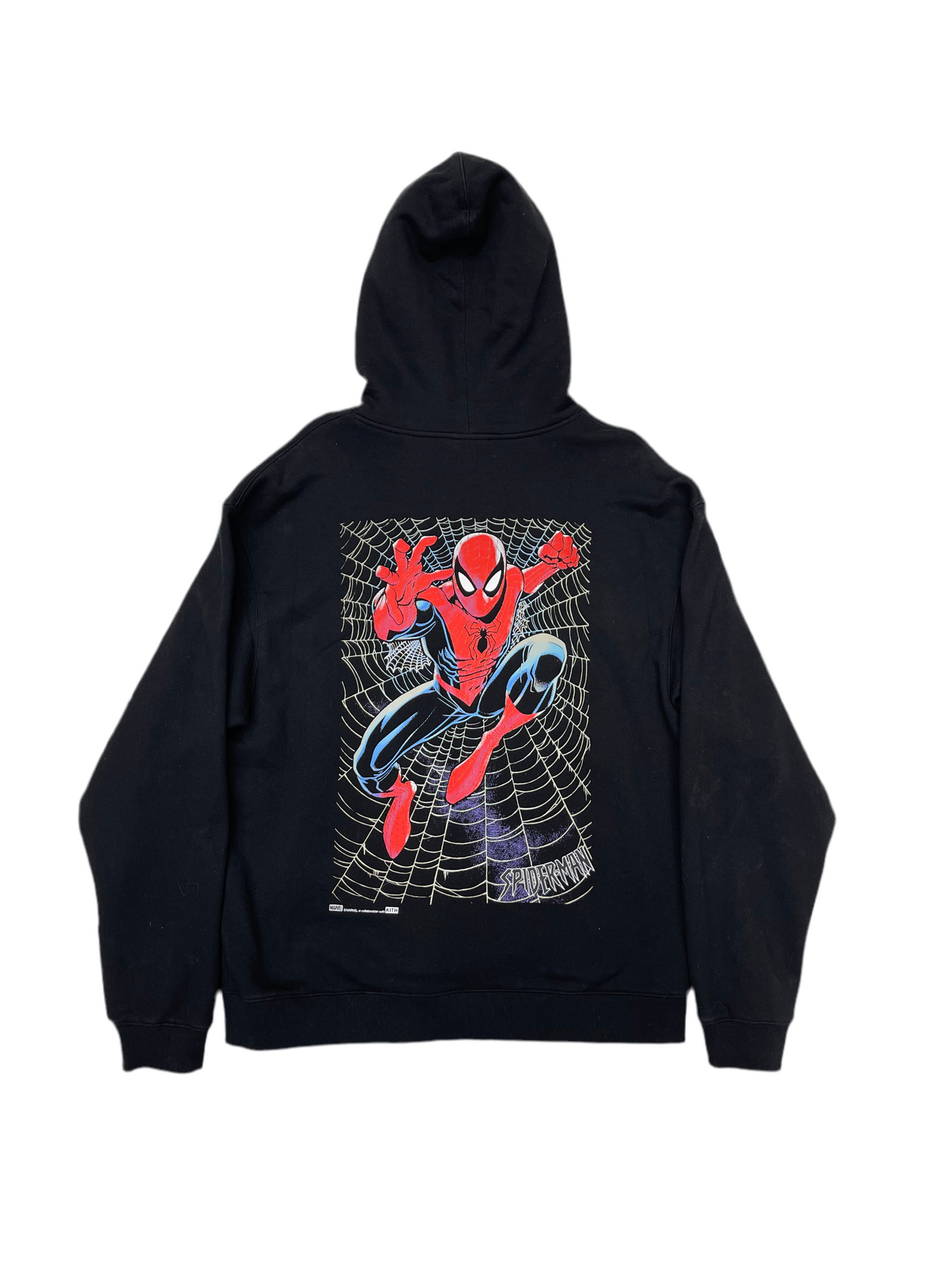 KITH x Spider-Man Web Logo Hoodie Black