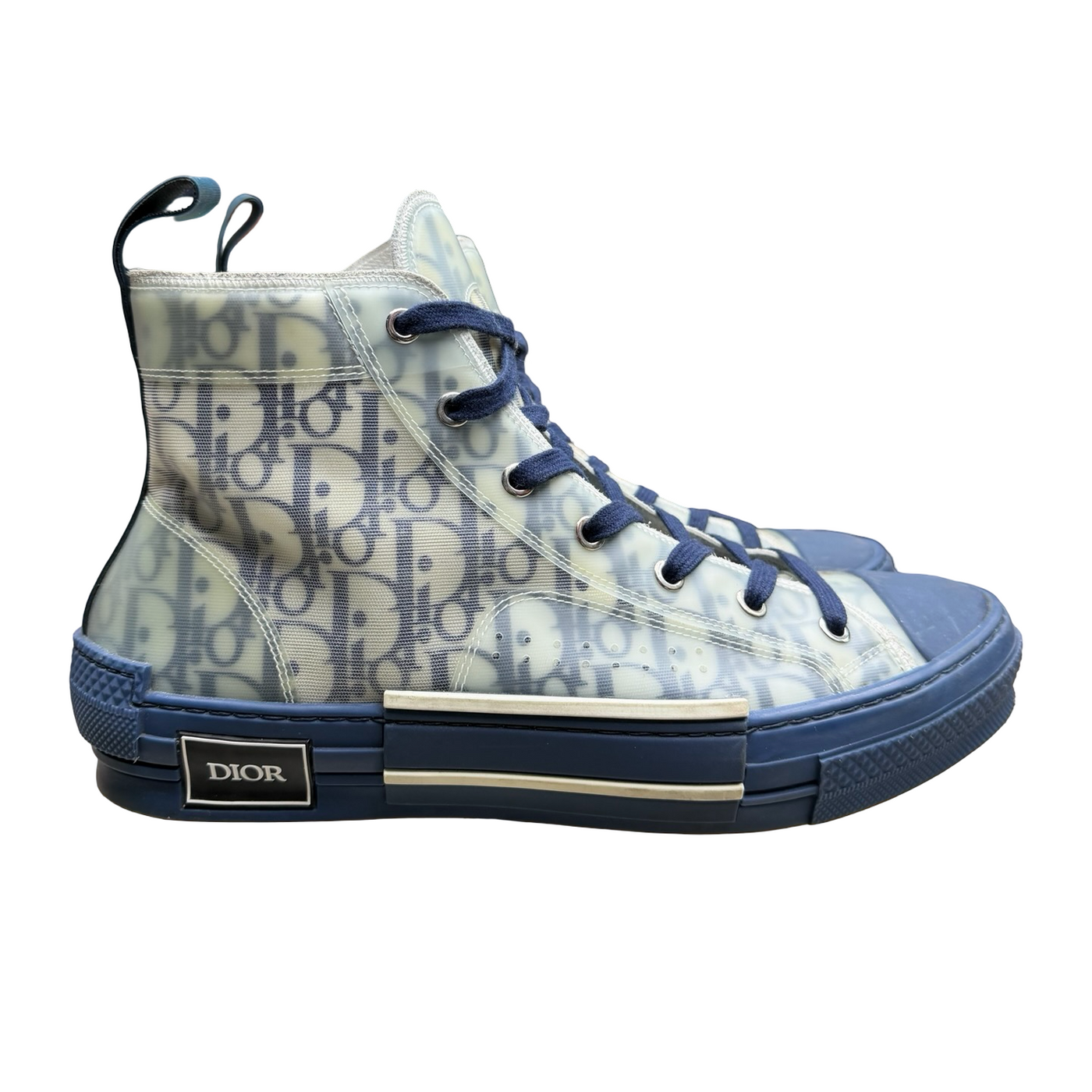 Dior B23 High Top  Blue Oblique Technical Fabric