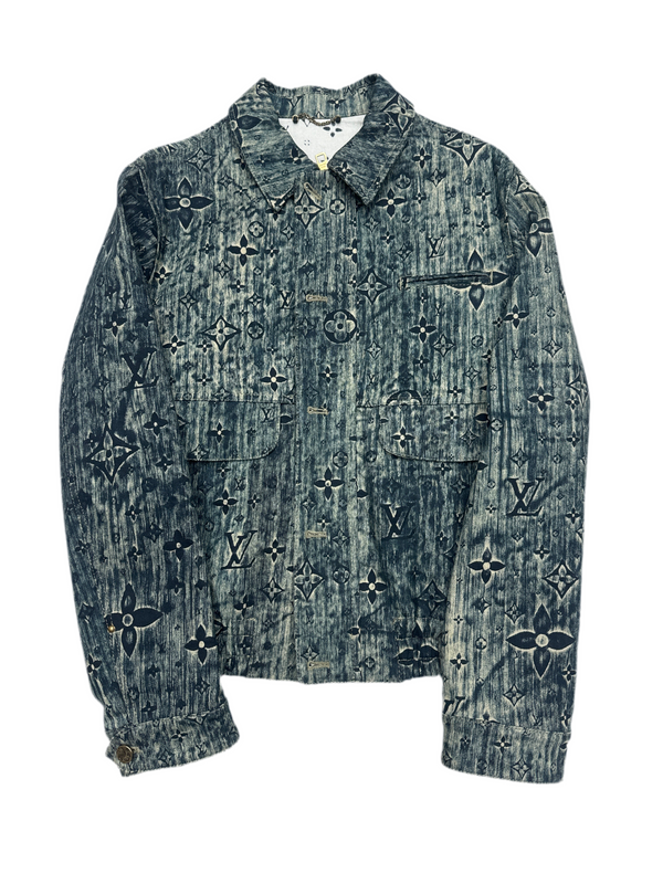 LV Tie-Dyed Floral Denim Jacket