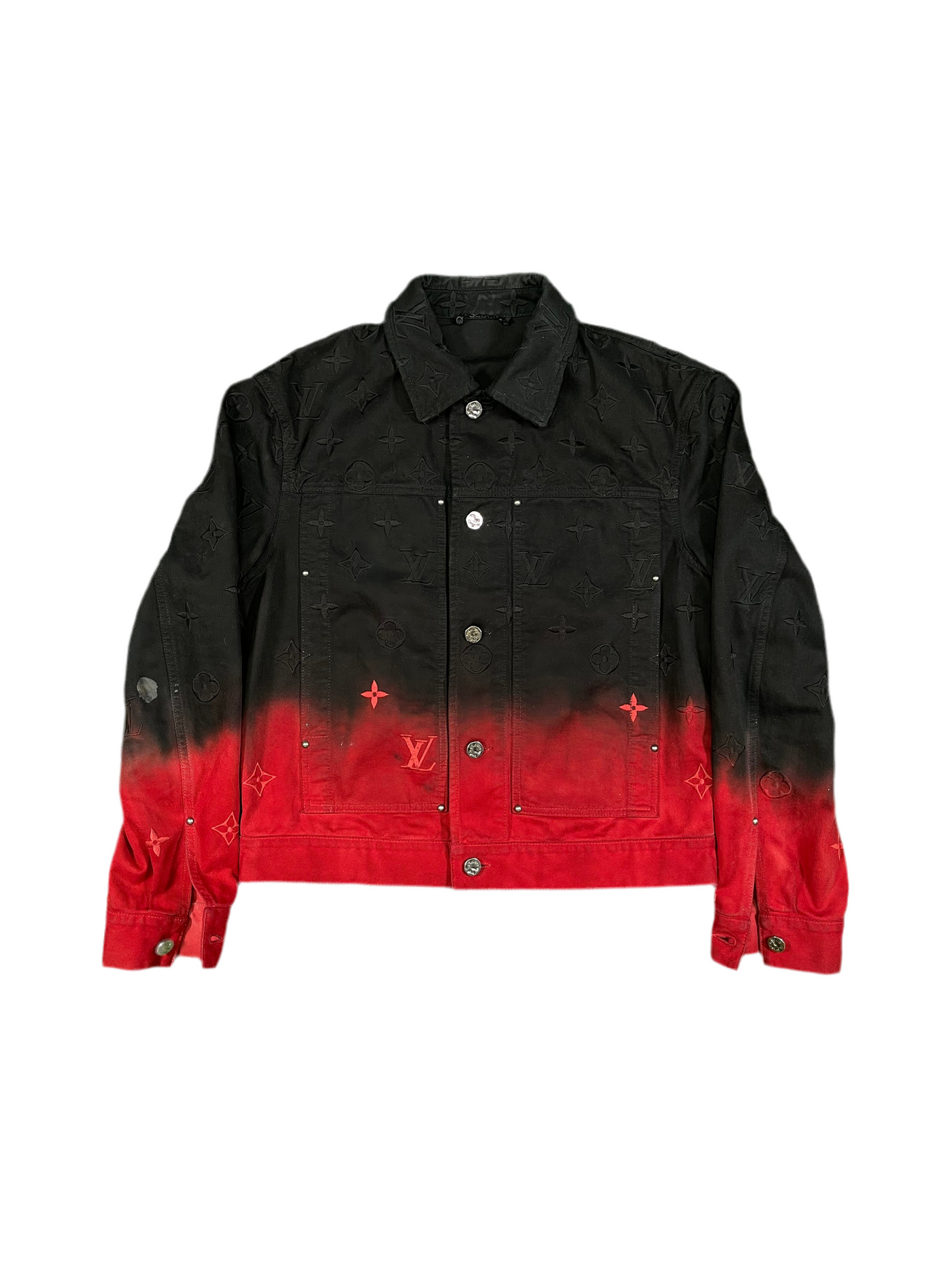 LV Embroidered Gradient Denim Blouson Red