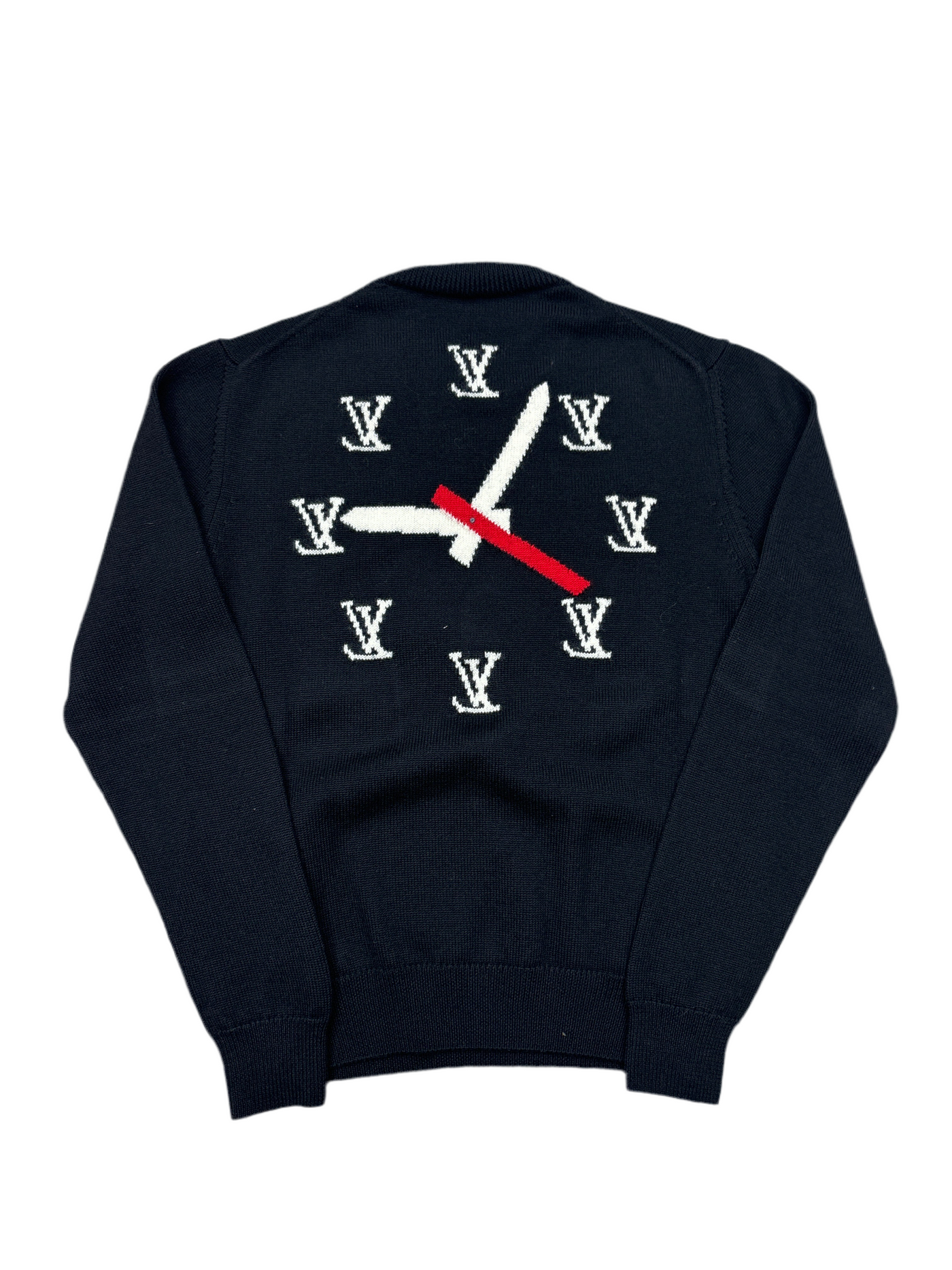 Louis Vuitton Black Monogram Clock Wool Sweater