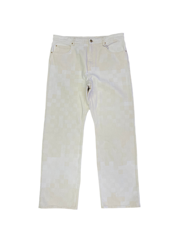 LV Damoflage Skate Denim Pants Ecru
