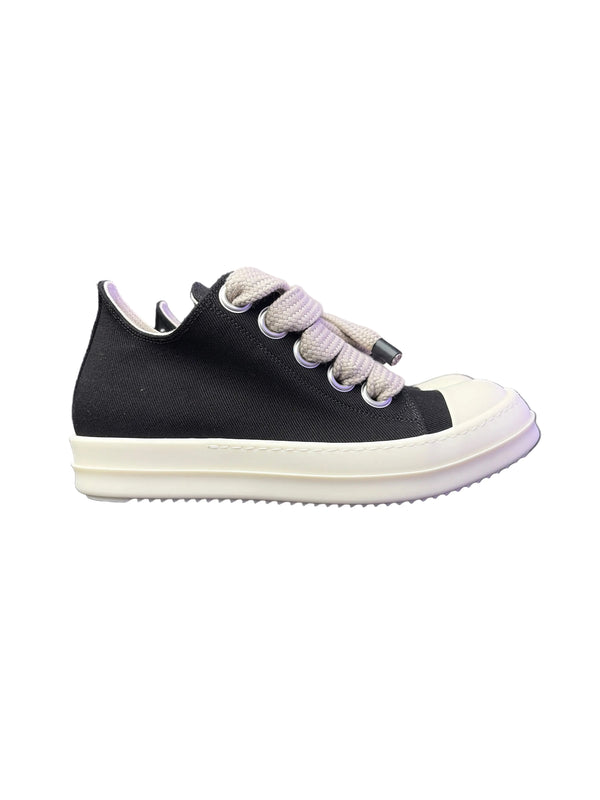 Rick Owens DRKSHDW Jumbolace Canvas Low Sneaker Black Milk
