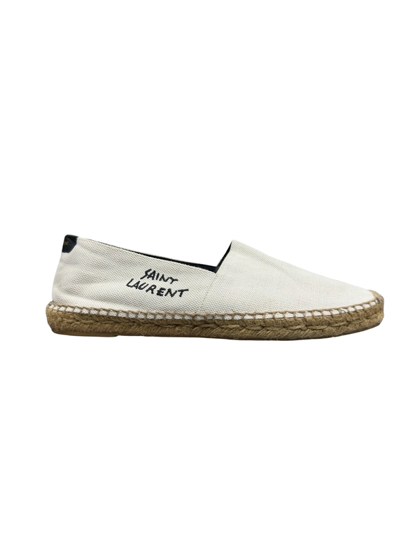 Saint Laurent Embroidered Espadrille Natural Beige