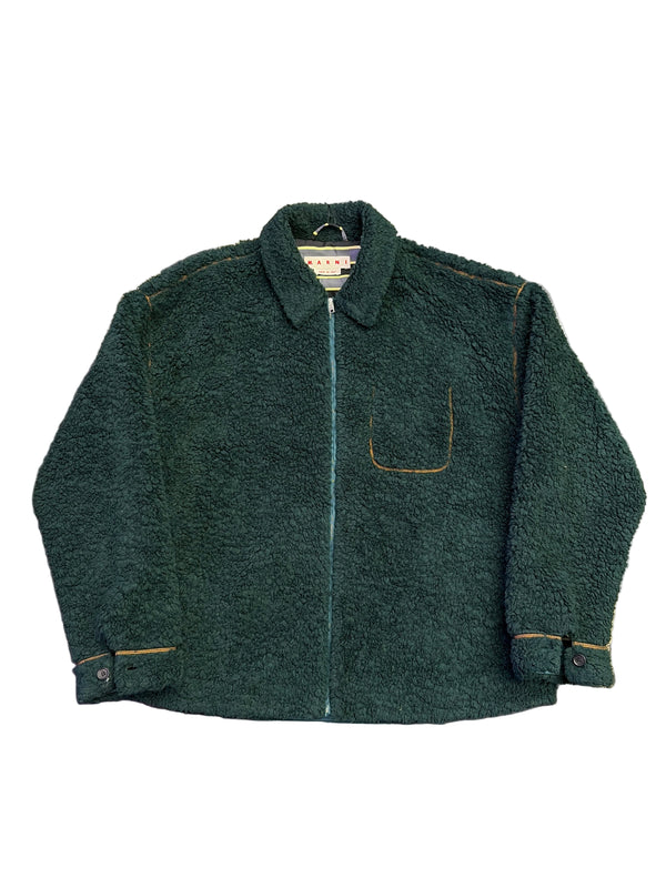 Marni Oversize Teddy Fleece Jacket Green