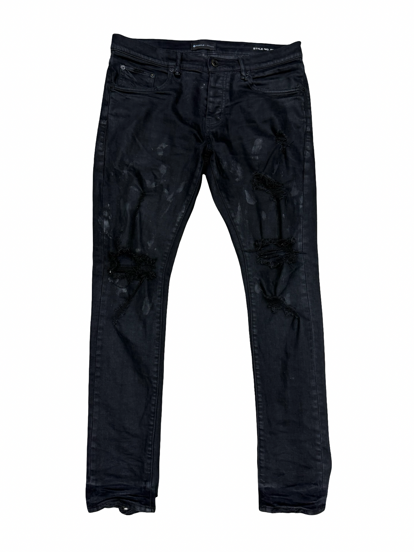 Purple Brand P001 Black Paint Jeans