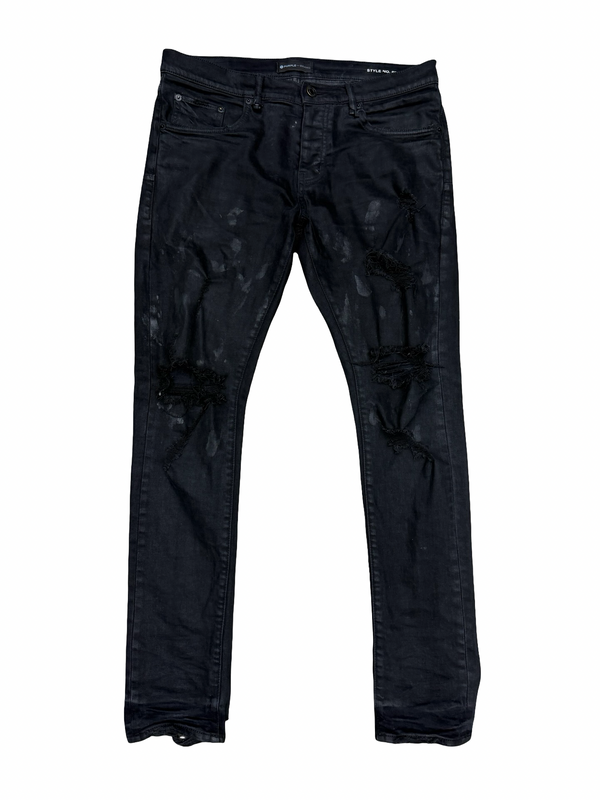 Purple Brand P001 Black Paint Jeans