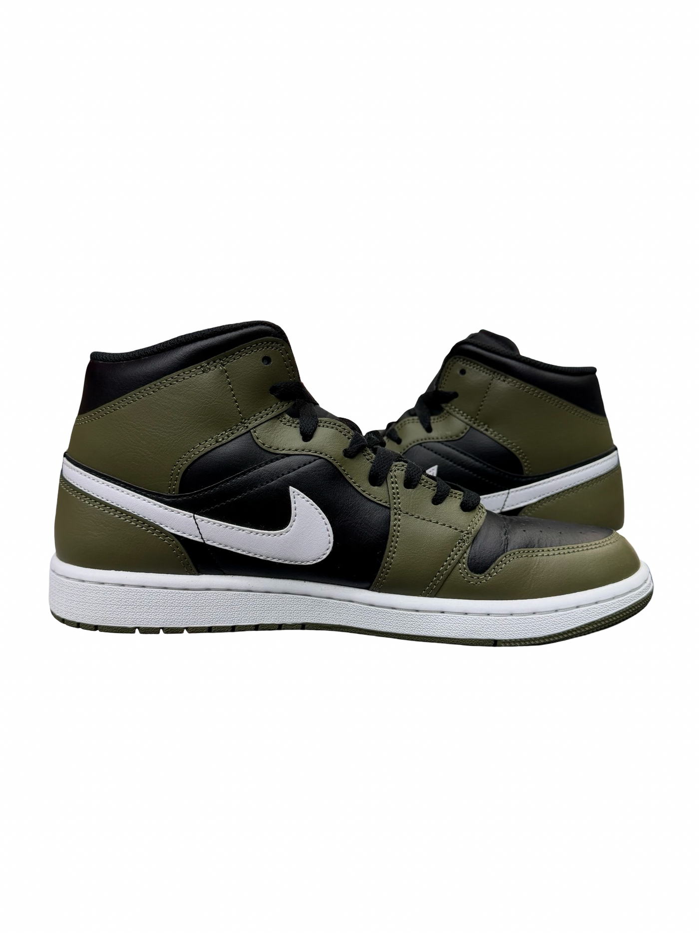 Nike Air Jordan 1 Mid Black White Olive