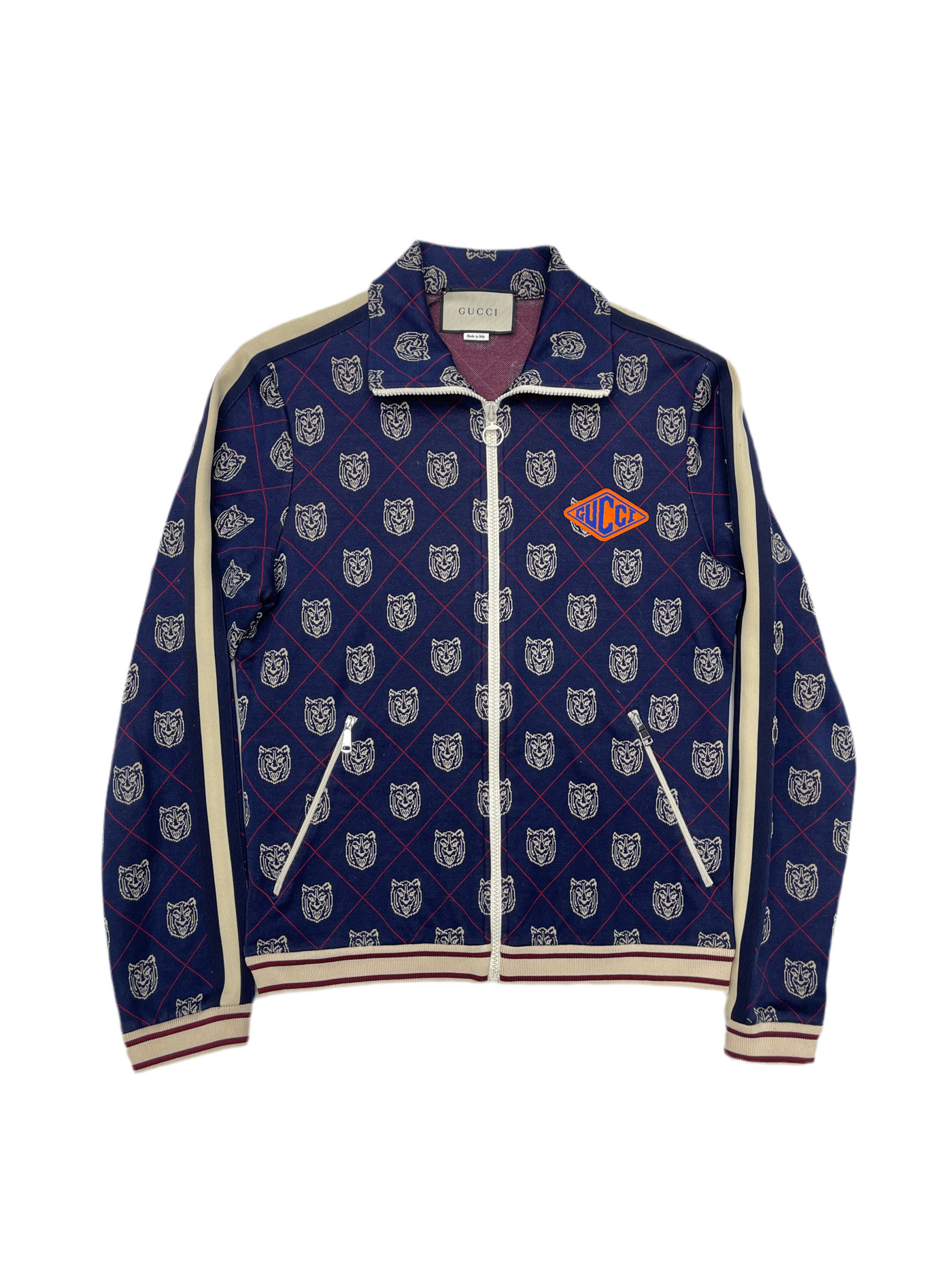 Gucci Tiger Jacquard Track Jacket Navy