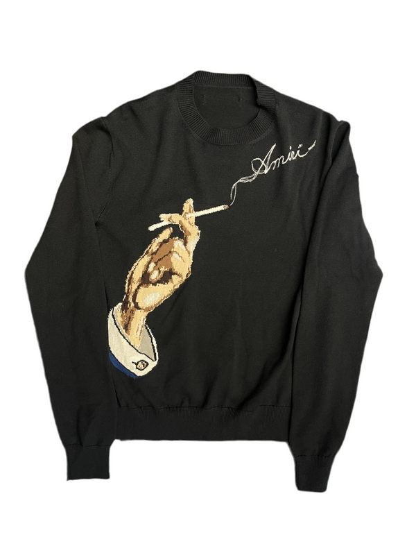 AMIRI Smoke Logo Crewneck Black