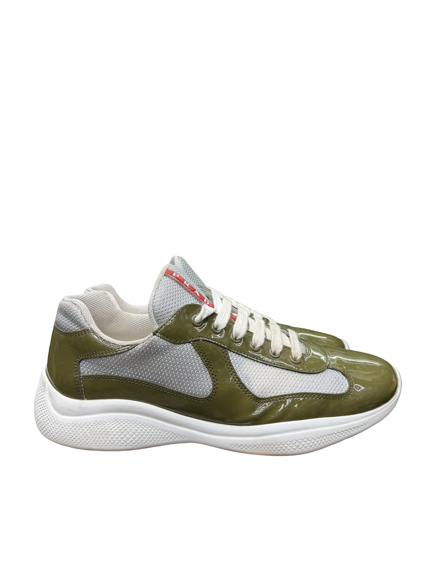 Prada American Cup Olive Green Low Sneakers