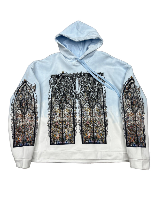 Who Decides War Ignatius Cotton Hoodie Sky Blue