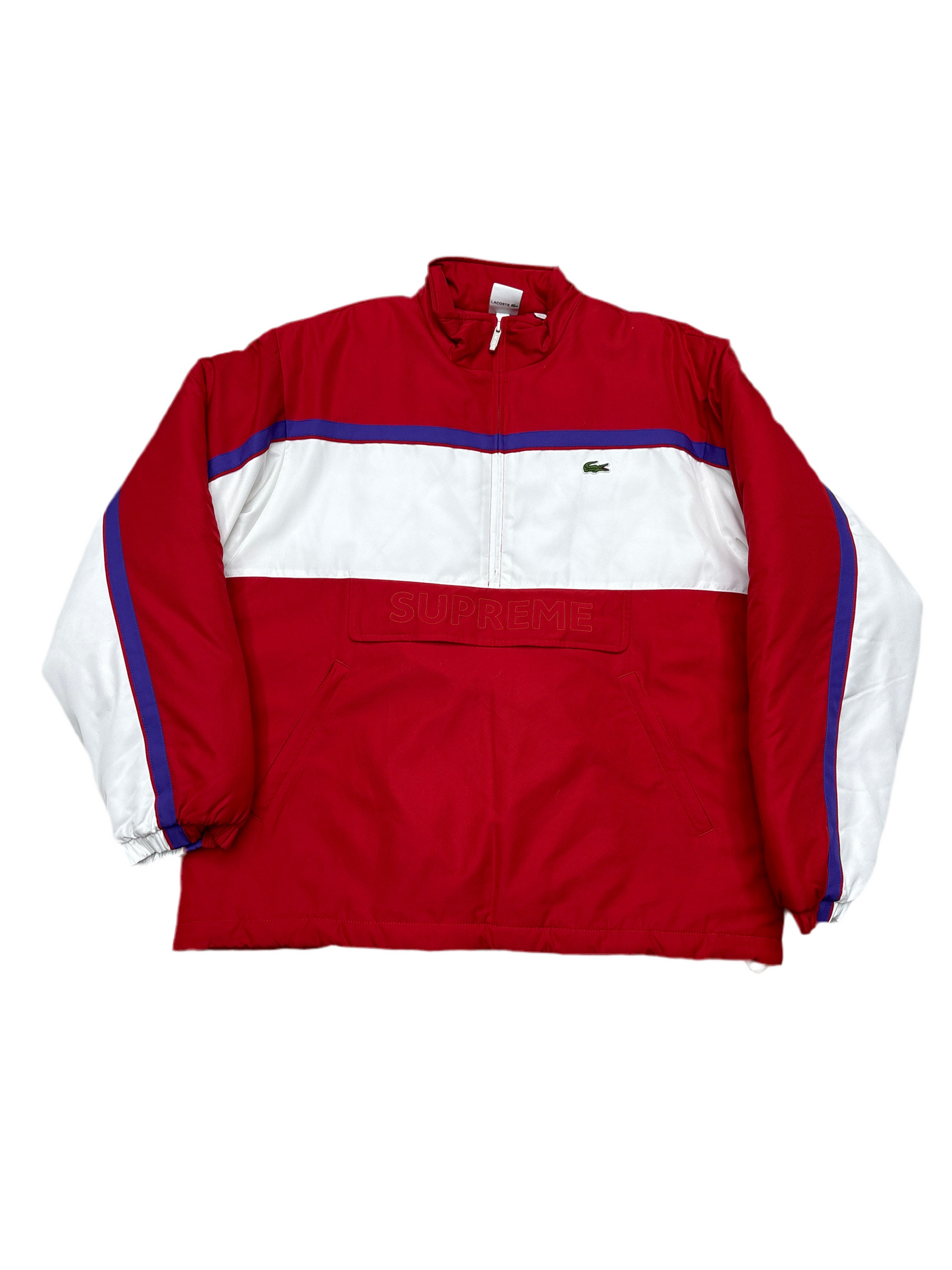 Supreme x LACOSTE Puffy Half Zip Pullover Red