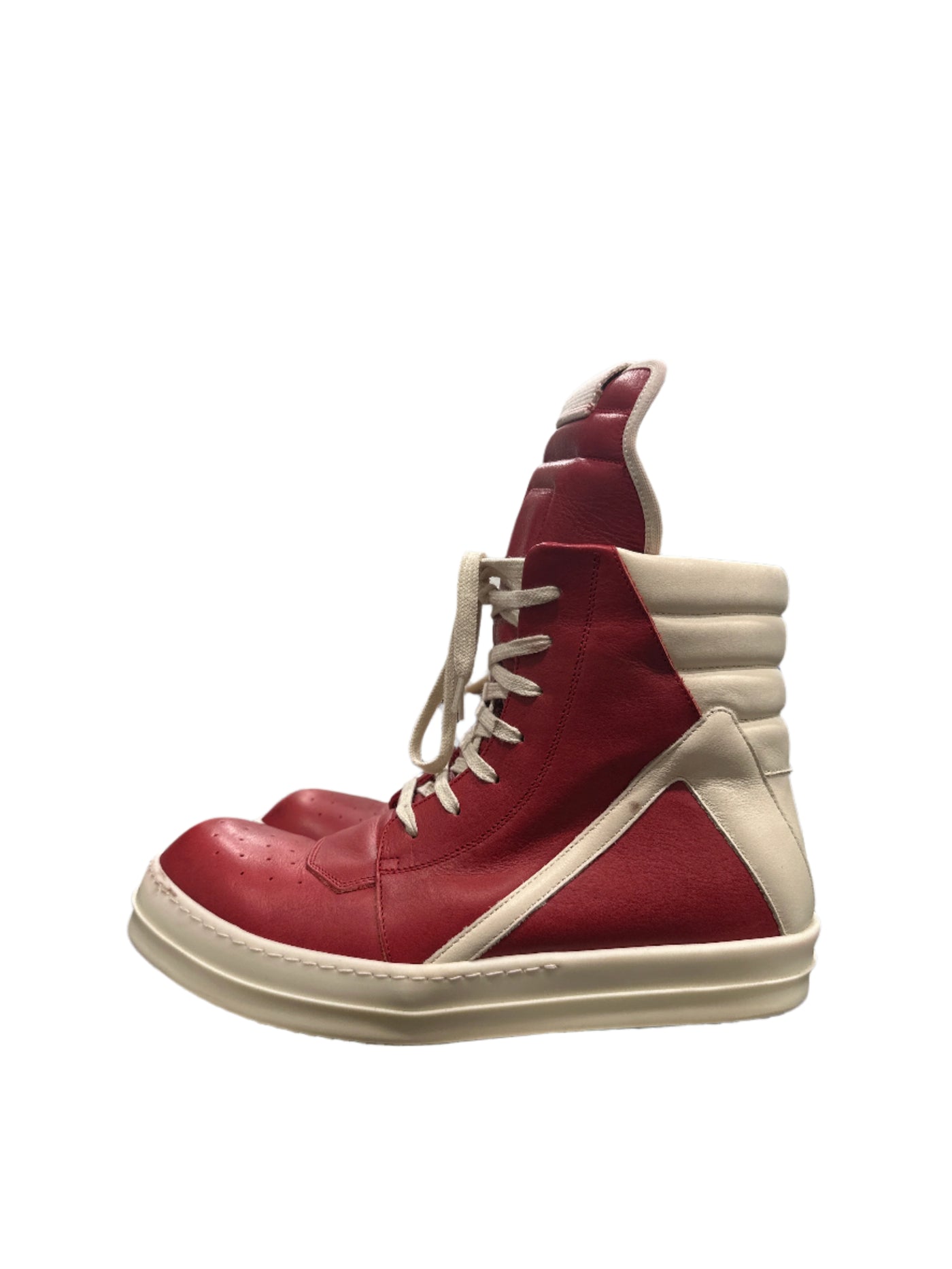 Rick Owens Geobasket High Red White