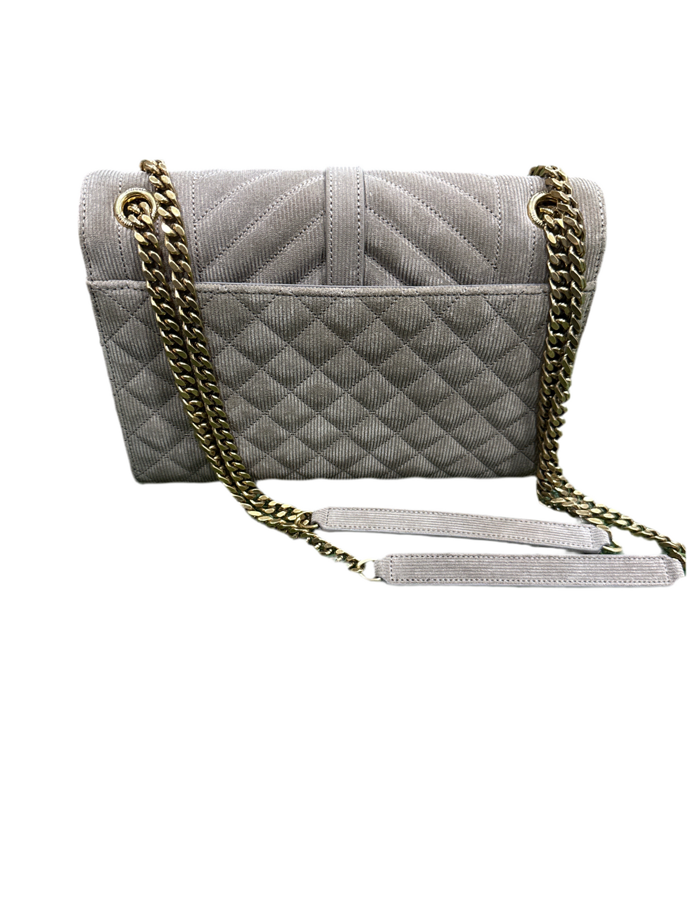 Saint Laurent Envelope Corduroy Suede Bag