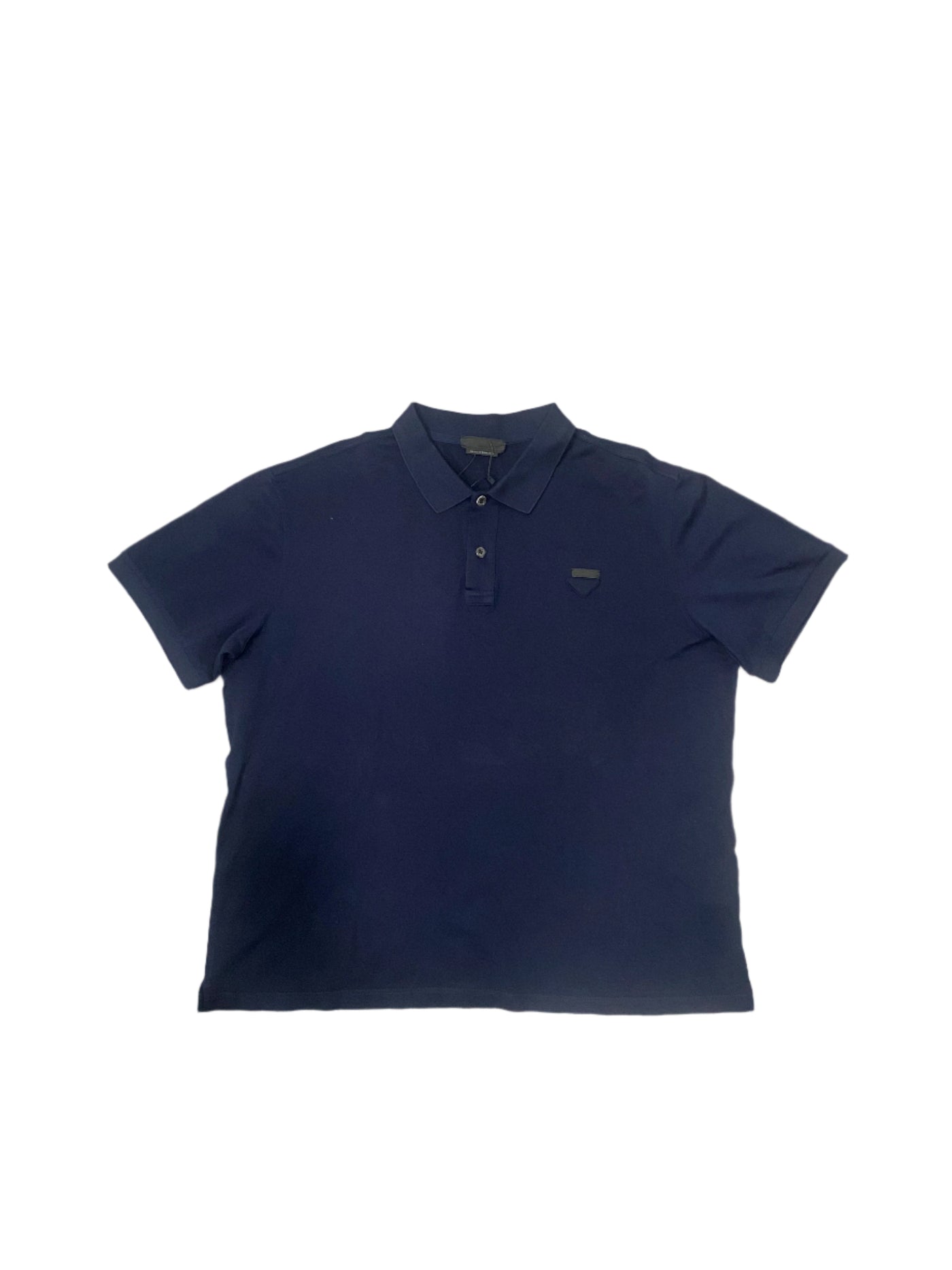Prada Slim Pique Knit Logo Polo Navy