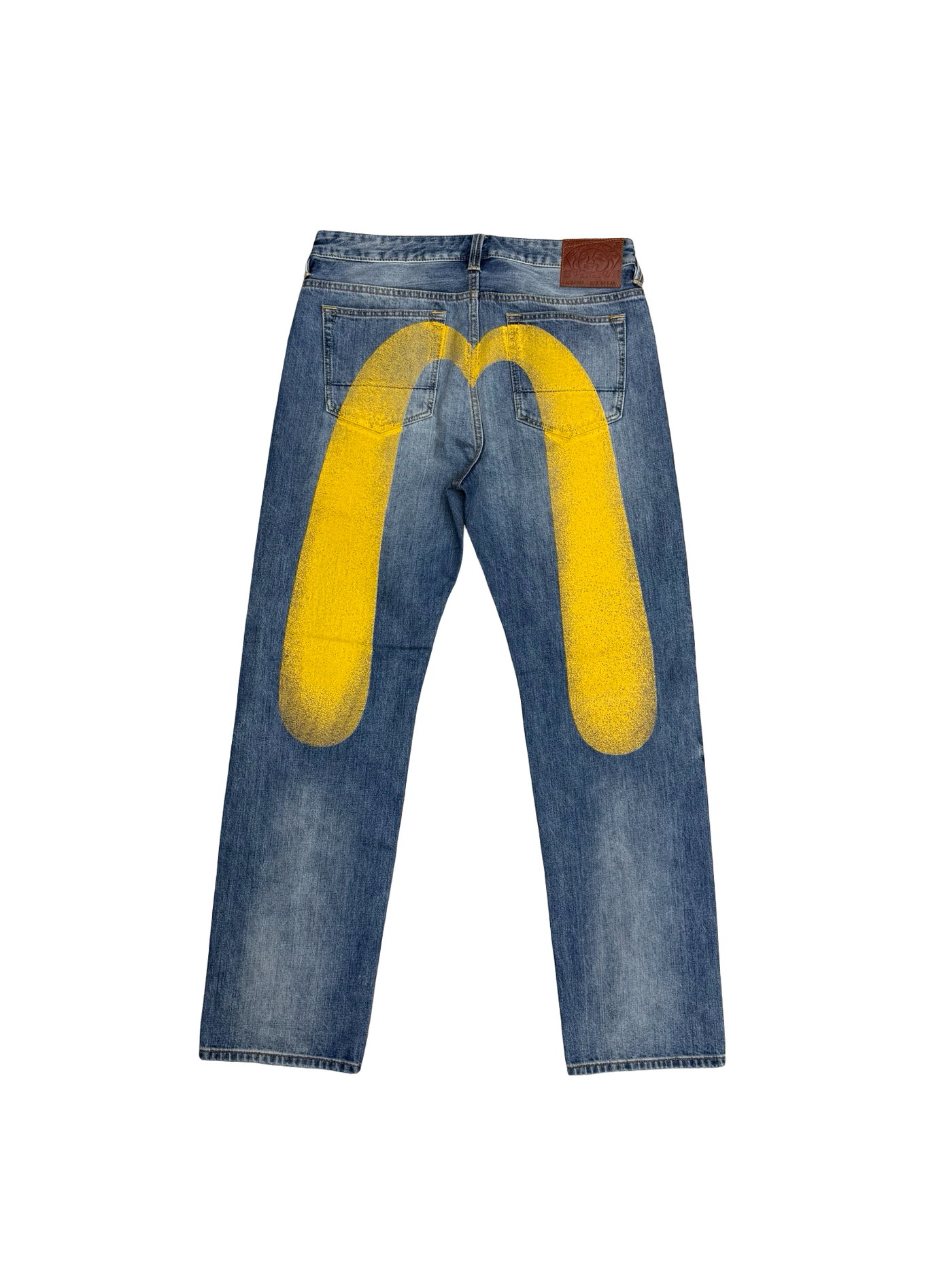 Evisu Yellow Daicock Print Jeans
