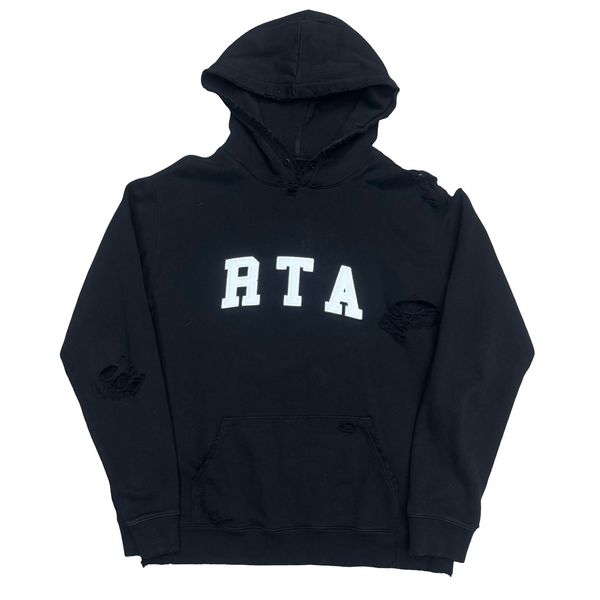RtA Markus Distressed Logo Applique Hoodie