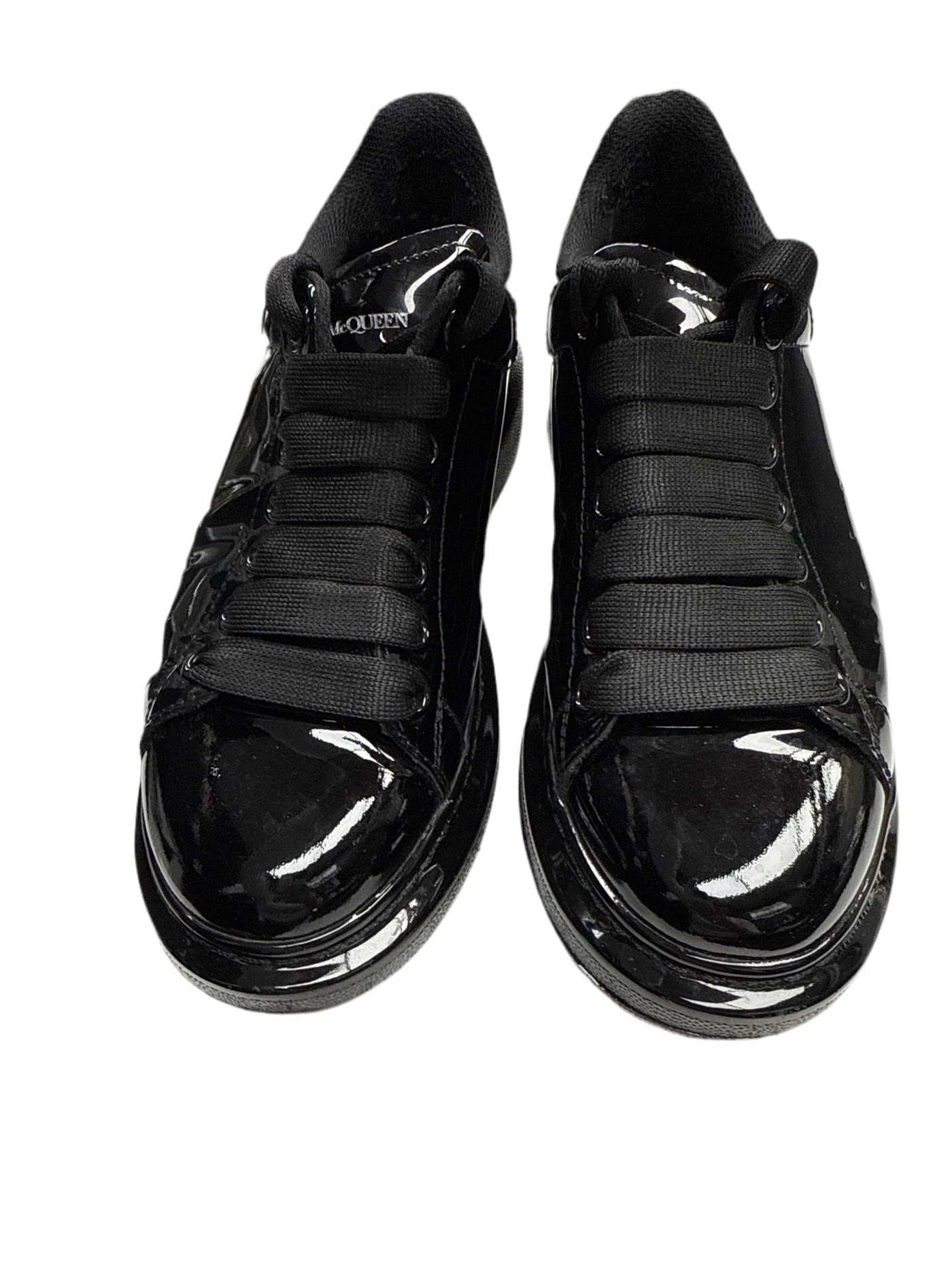 Alexander McQueen Oversized Black Patent Sneakers