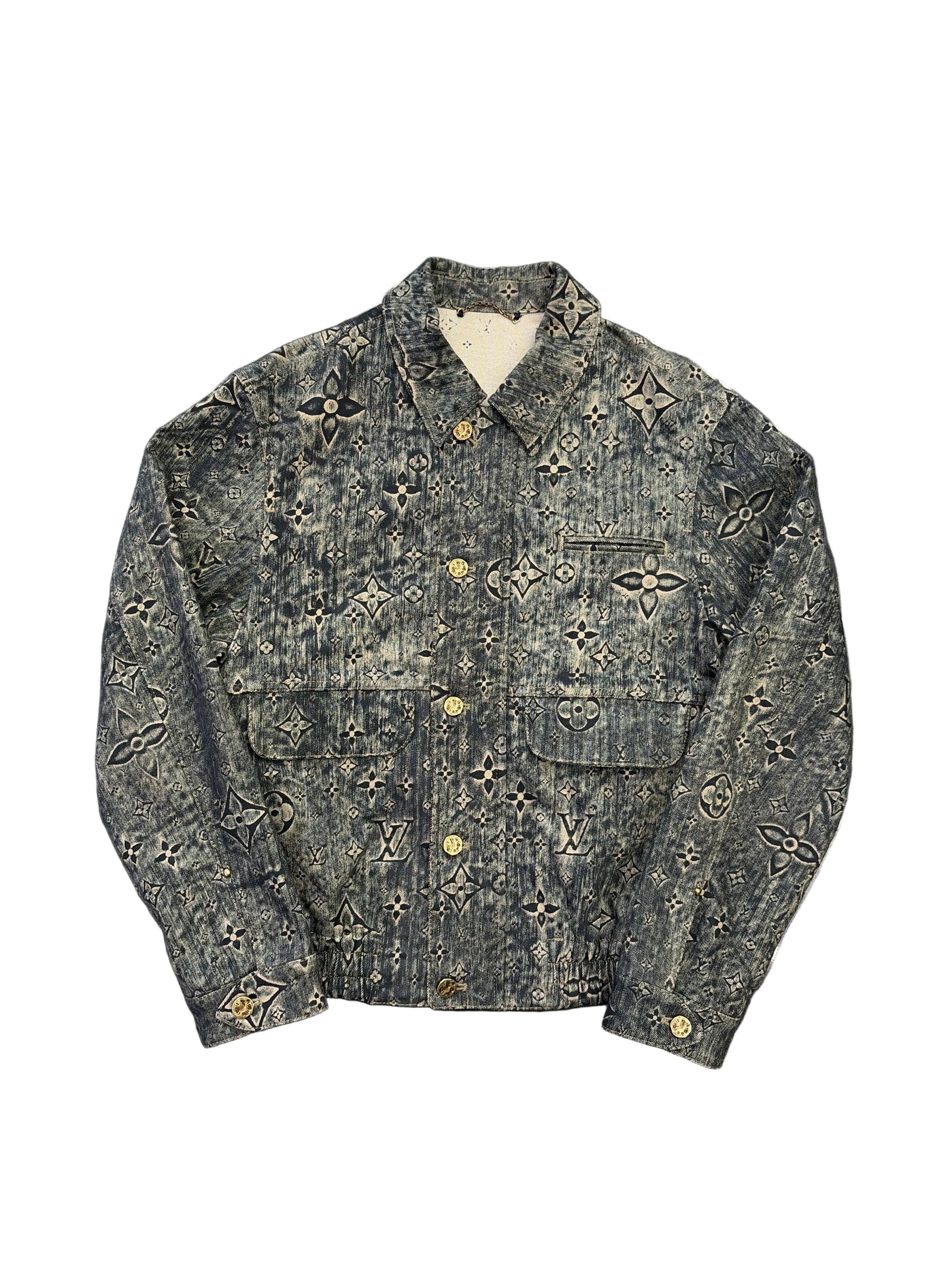 LV Monogram Tailored Beige Denim Jacket
