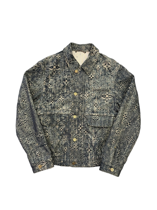 LV Monogram Tailored Beige Denim Jacket