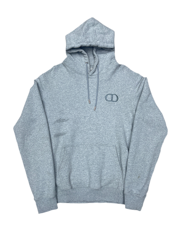 Dior CD Icon Hooded Sweatshirt Gray Cotton Fleece
