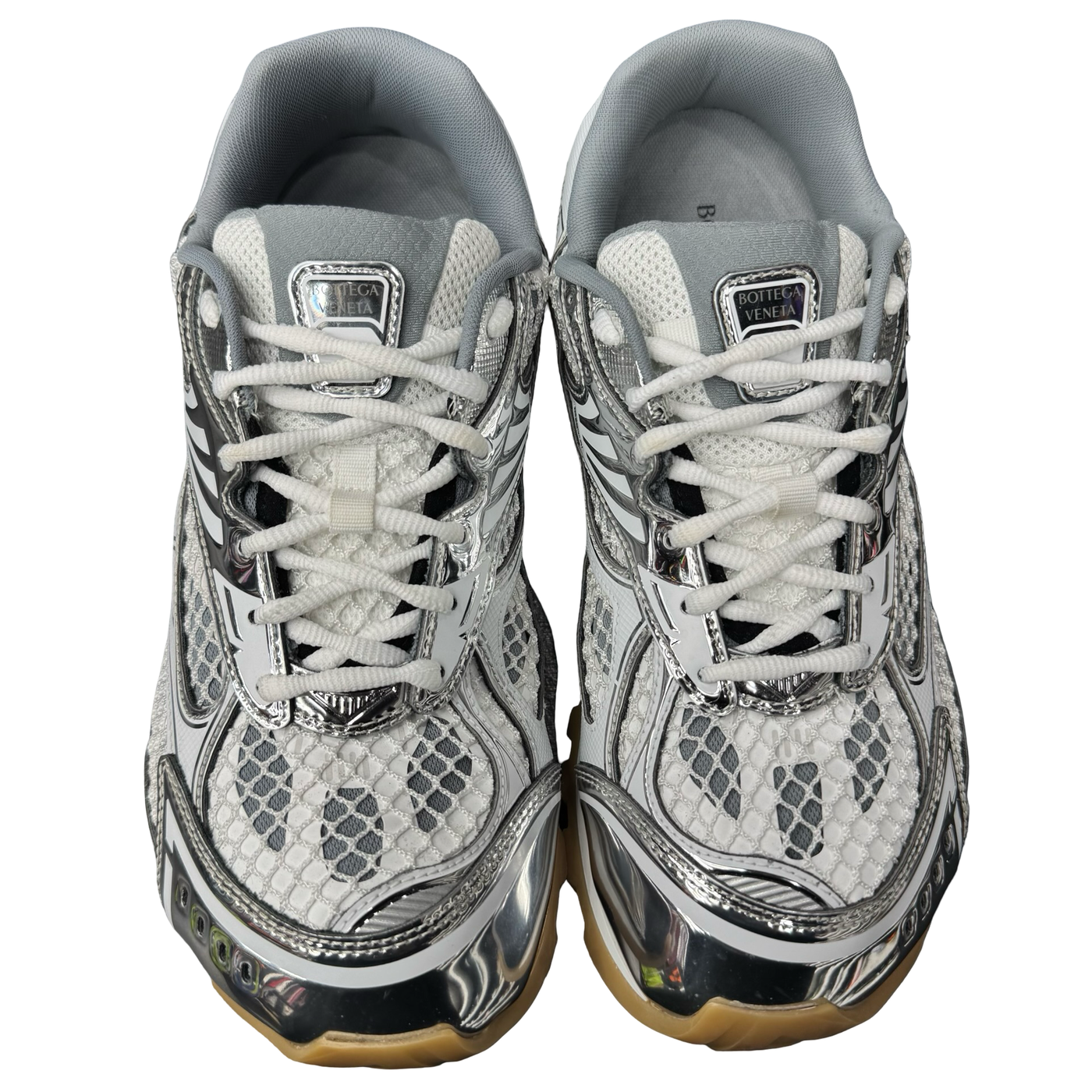 Bottega Veneta Orbit Sneakers White Silver