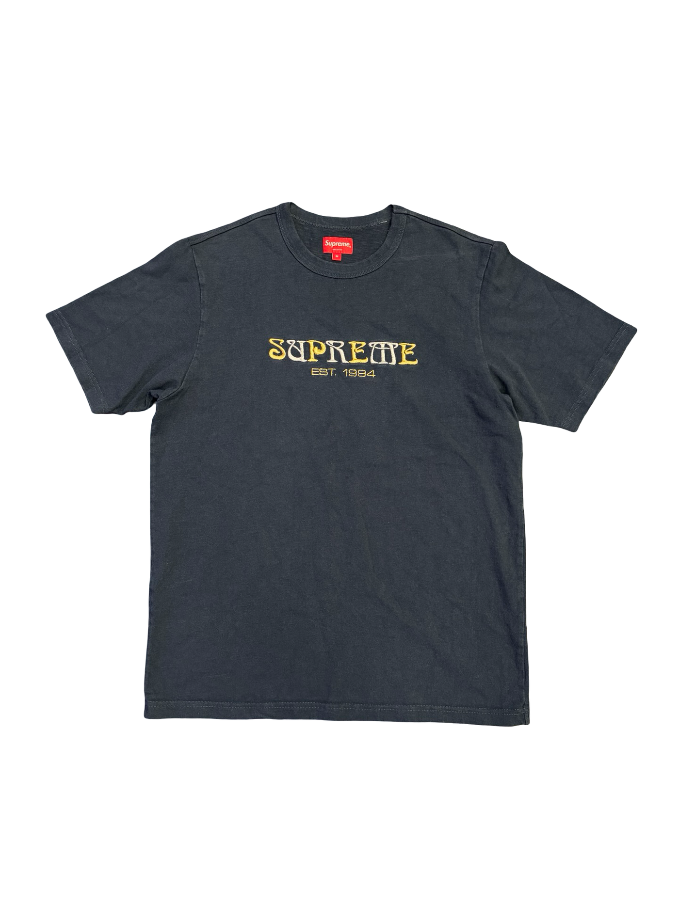 FW18 Supreme Nouveau Logo Tee Navy