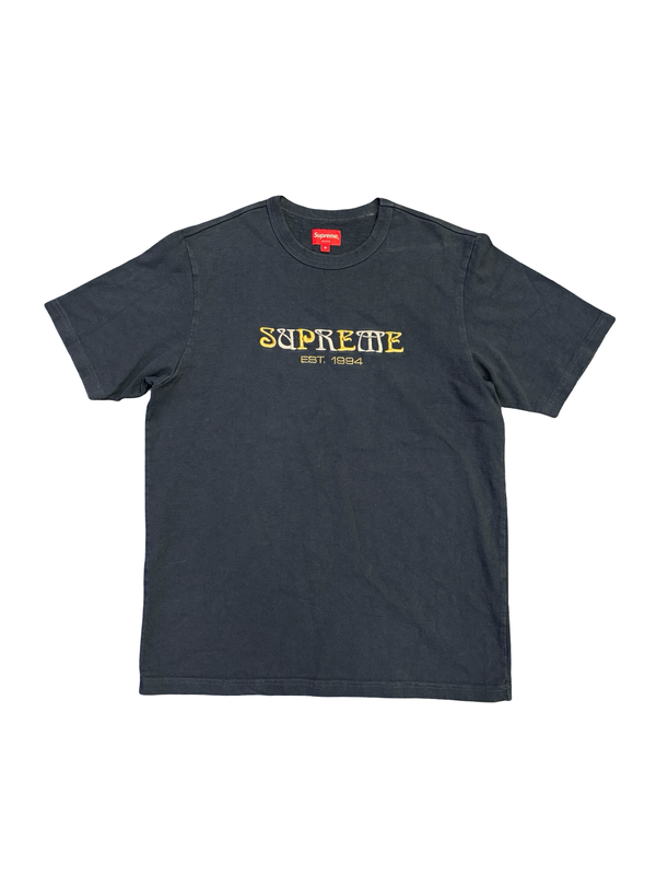 FW18 Supreme Nouveau Logo Tee Navy