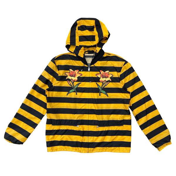 Gucci Striped Windbreaker Black Yellow