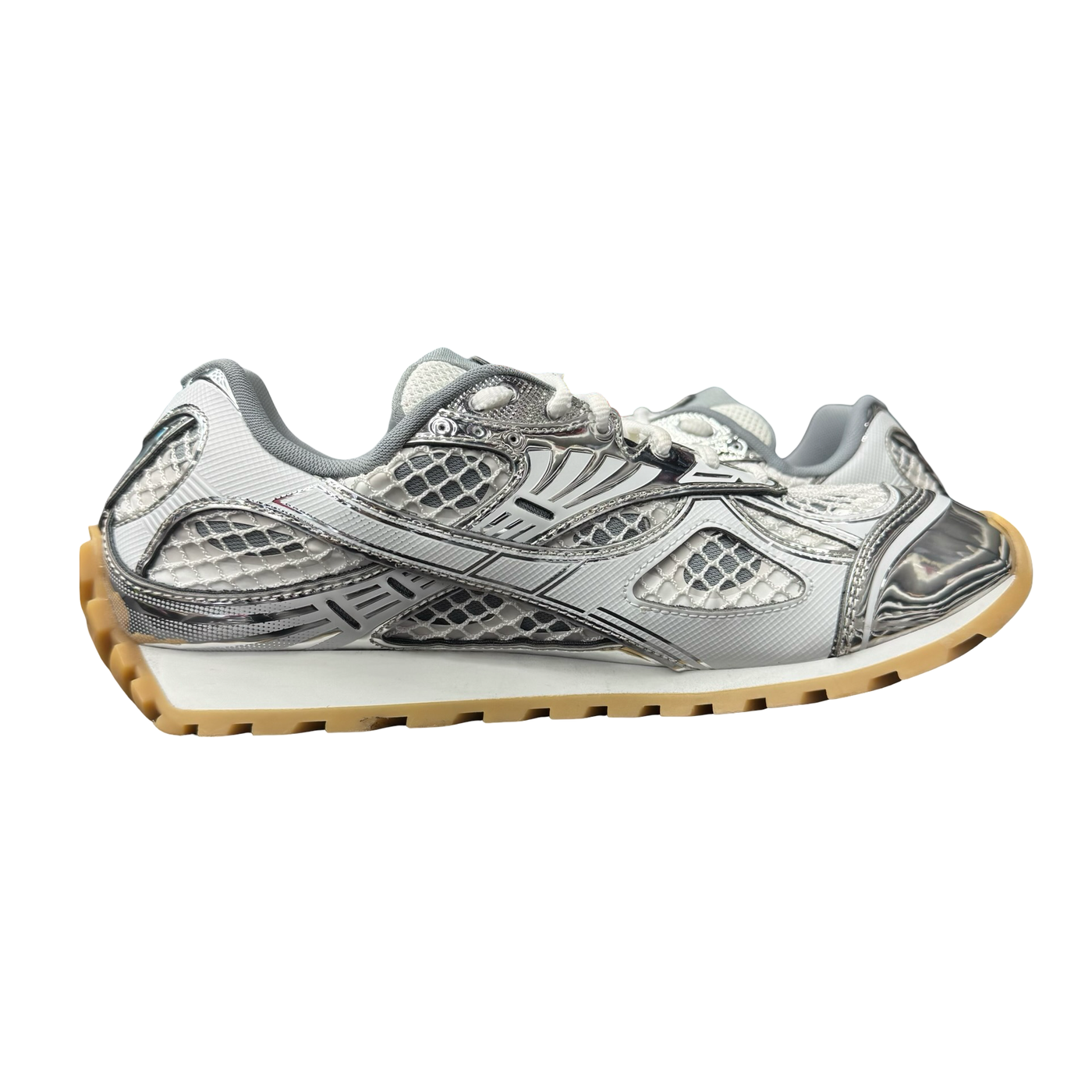 Bottega Veneta Orbit Sneakers White Silver