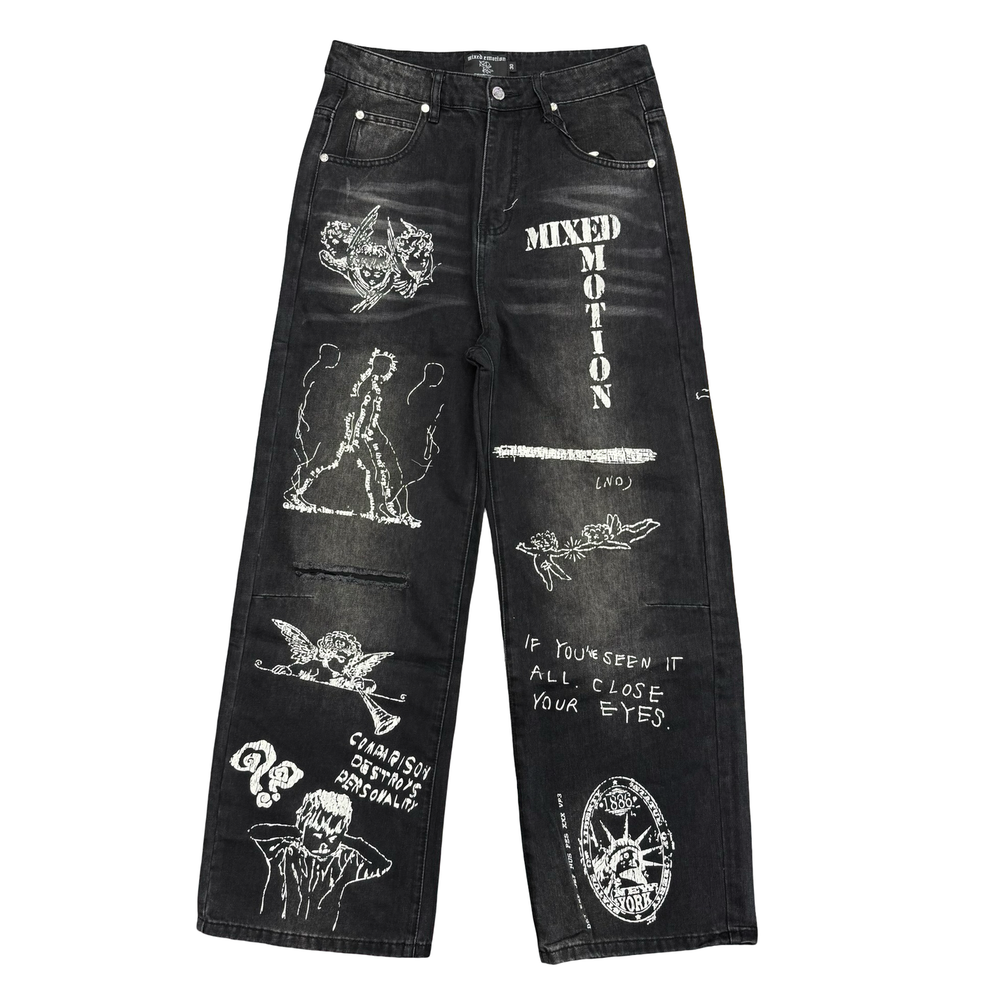 Mixed Emotions Canvas Jeans Black