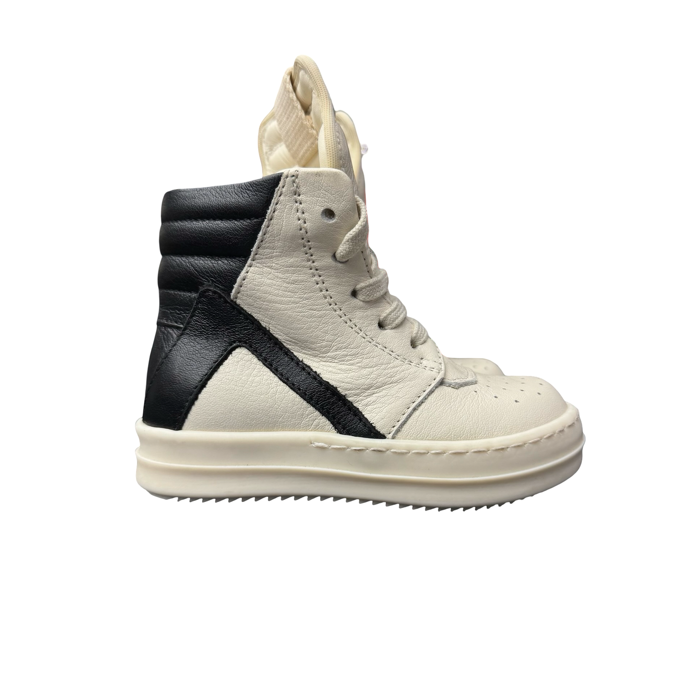 KIDS Rick Owens Baby Geo High Sneakers Milk Black