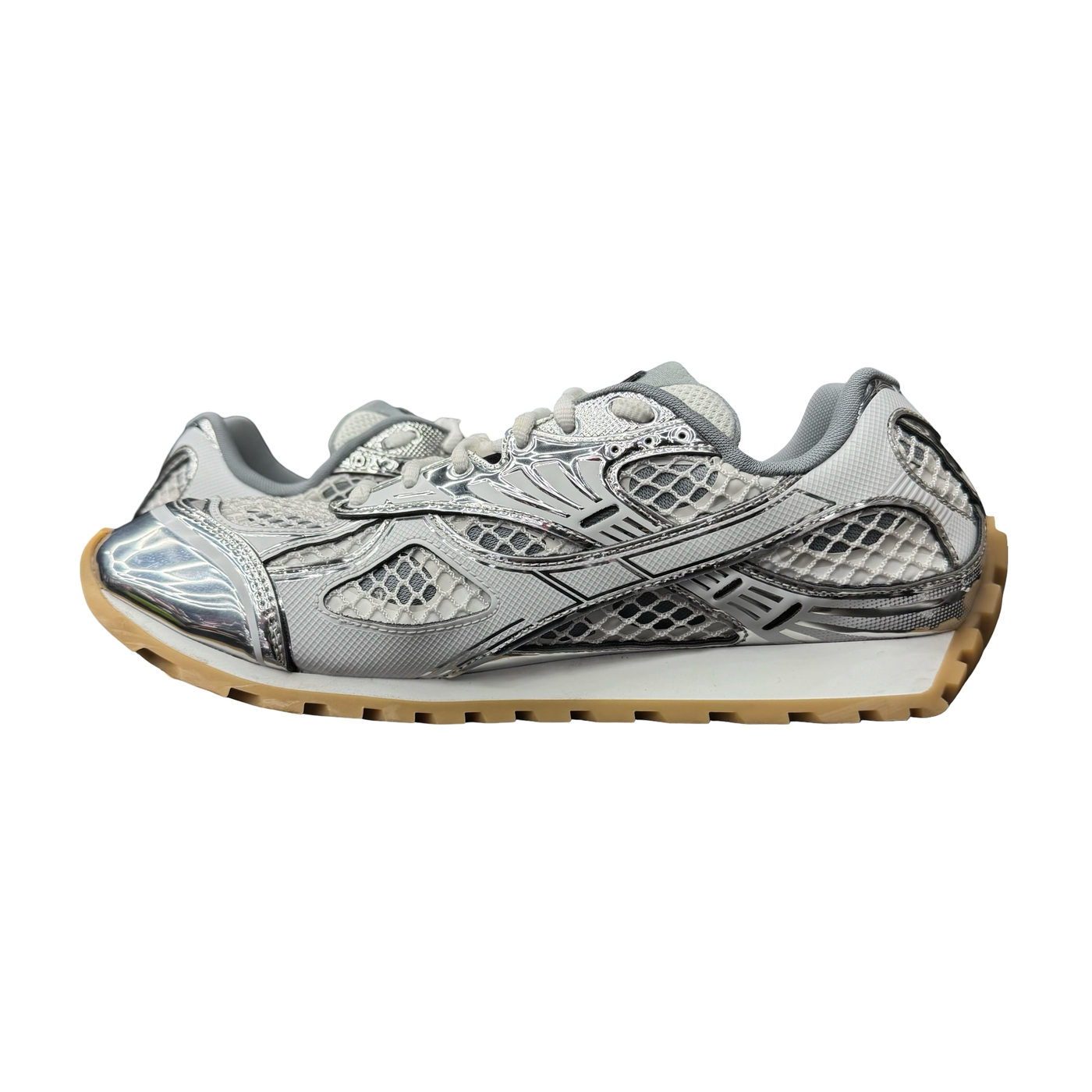 Bottega Veneta Orbit Sneakers White Silver