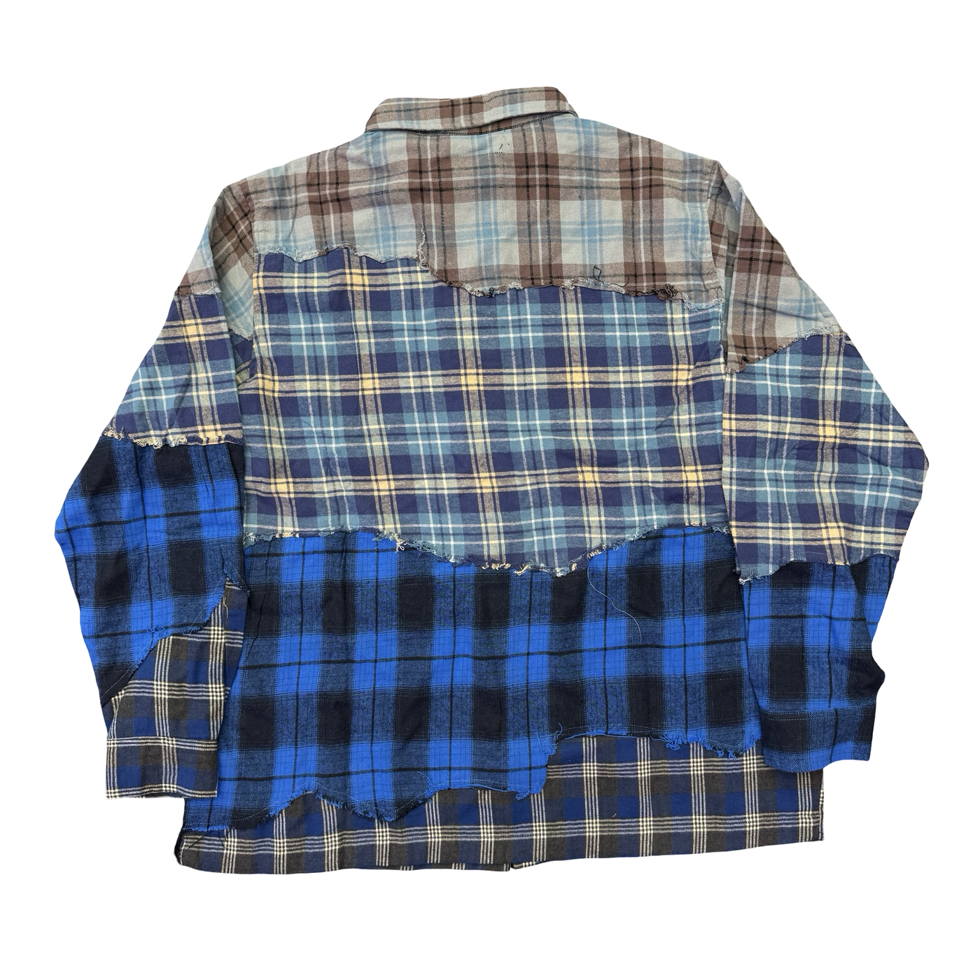 KidSuper Studios Face Patchwork Flannel Shirt Blue
