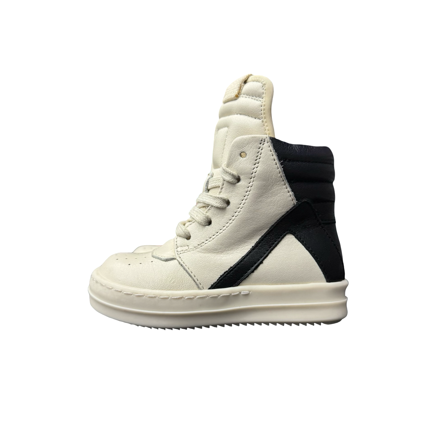 KIDS Rick Owens Baby Geo High Sneakers Milk Black