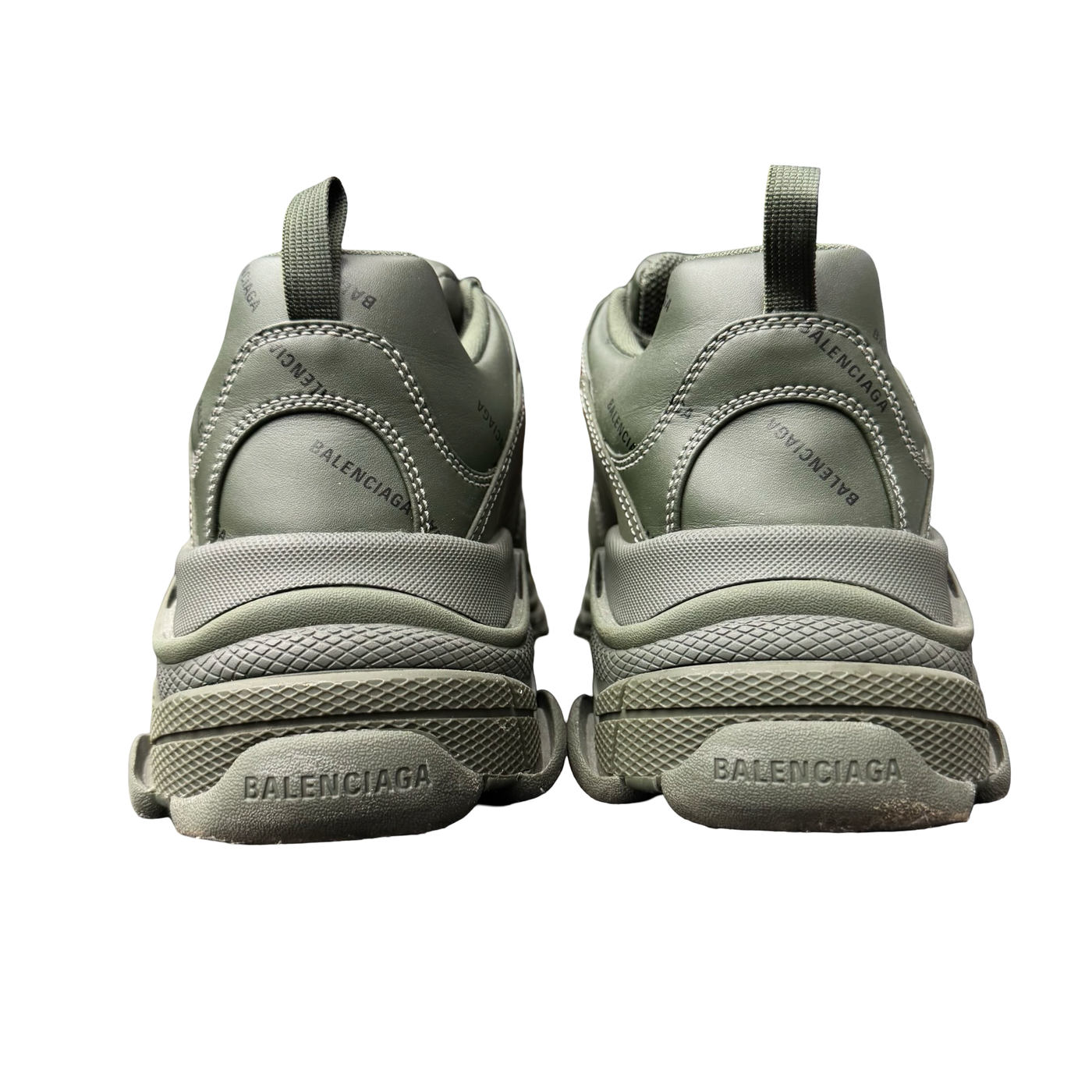 Balenciaga All Over Logo Triple S Sneaker Green Black