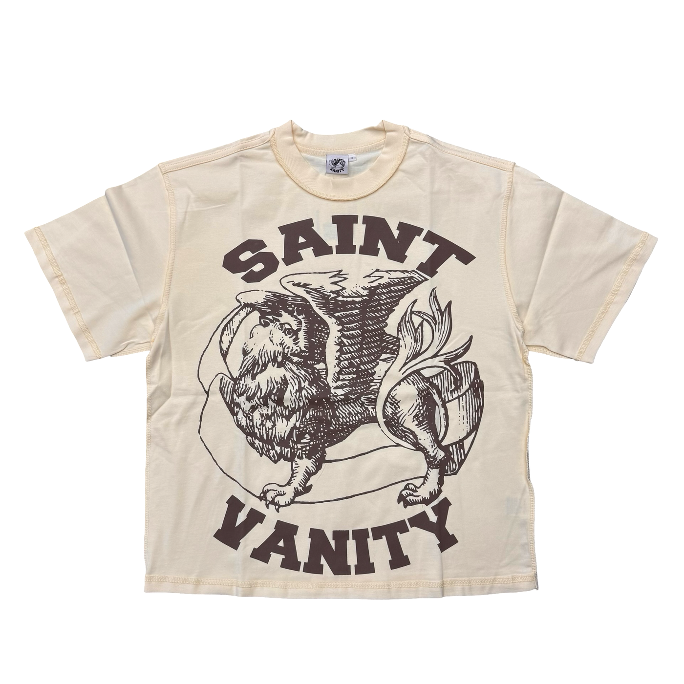 Saint Vanity Griffin Tee Cream Brown